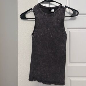 H&M Divided Acid Wash Black Tank Top